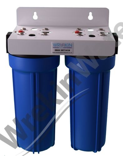 HD10Twin  2 x 10in Heavy Duty Duplex Water Filter Housing with PR and 3/4in Ports